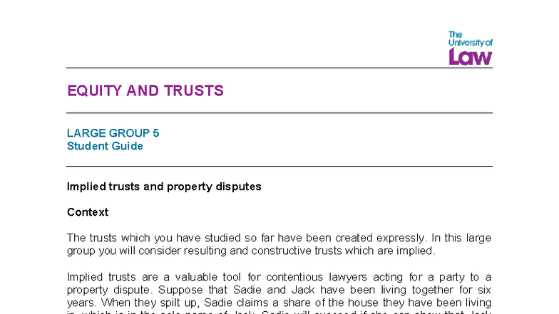 2526 eqtr lg05 ce01 student guide - EQUITY AND TRUSTS LARGE GROUP 5 ...