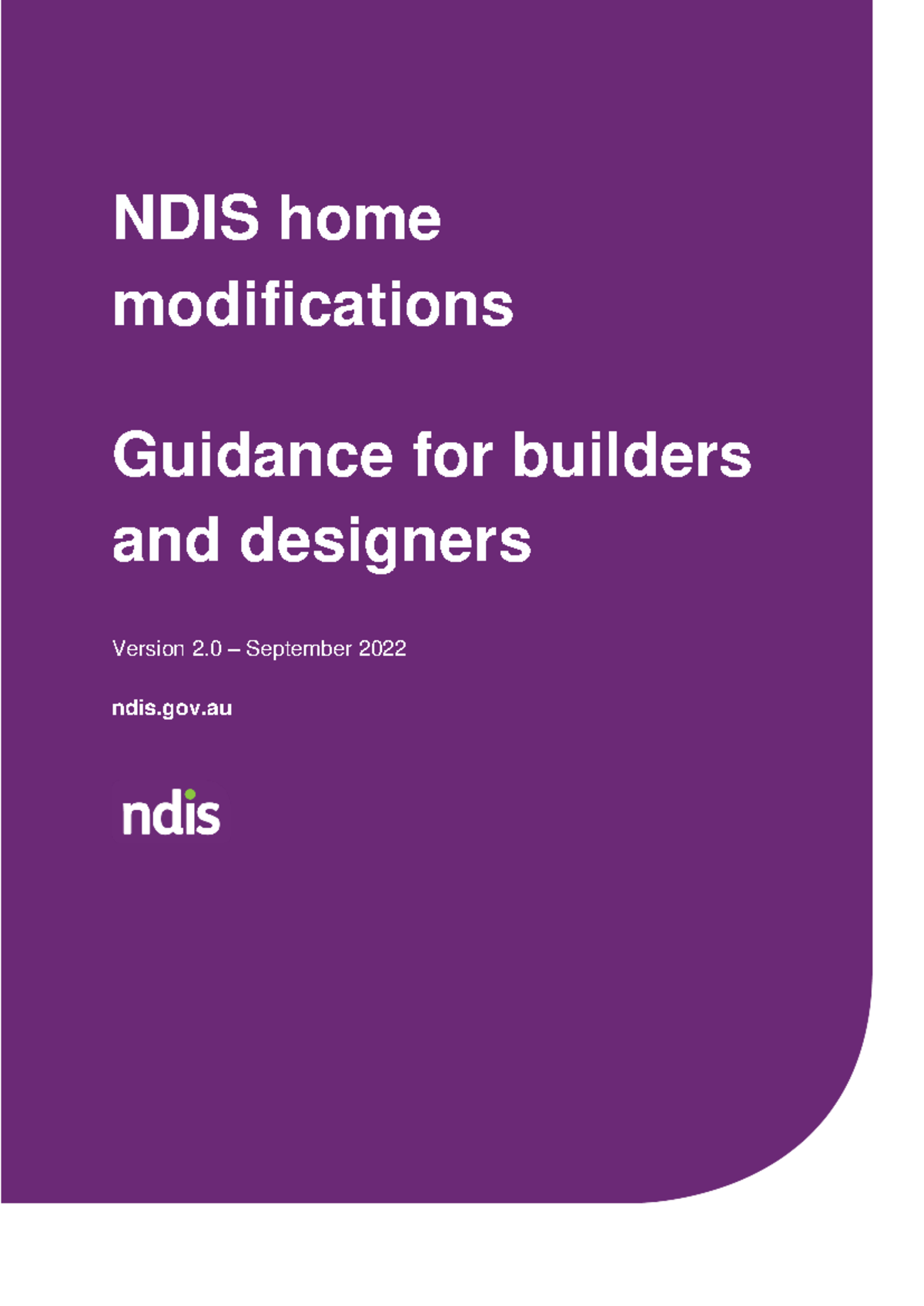 NDIS Home modifications guidance for builders and designers Sept 2022 ...
