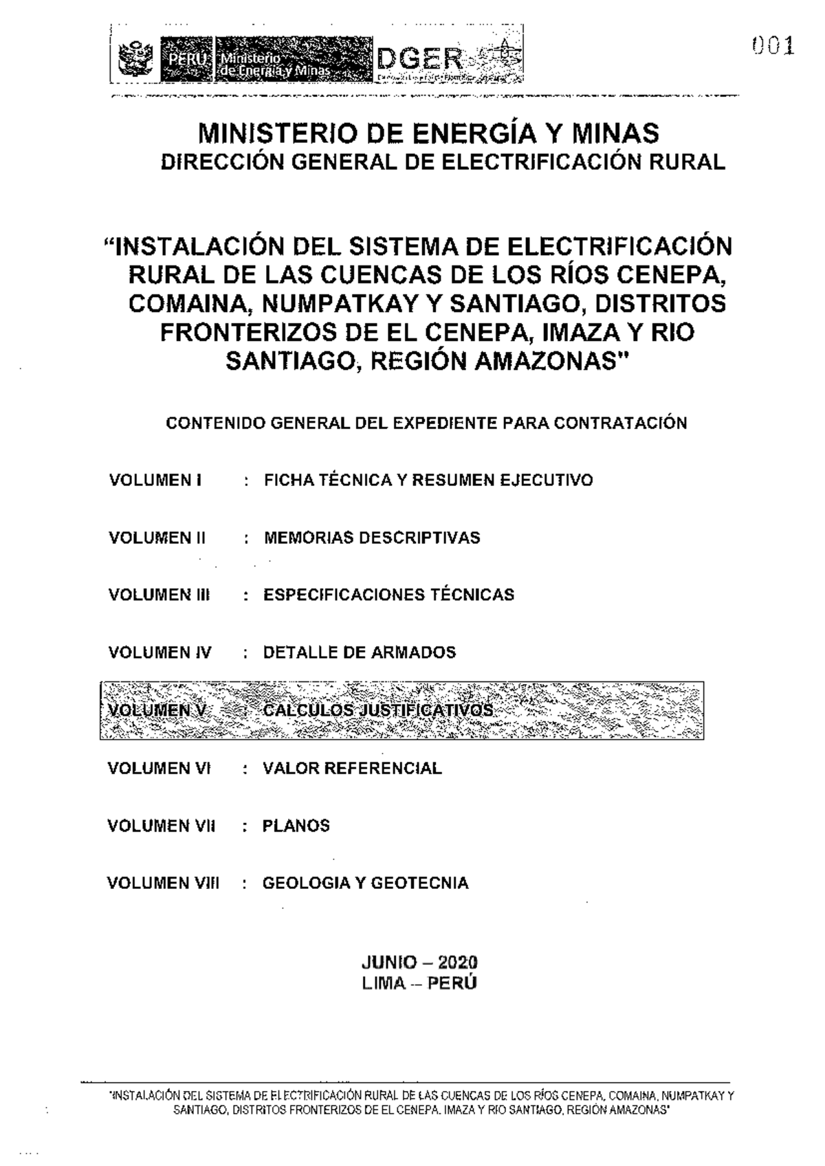 Estudio de Electrificacion - 001 PERU Ministerio DGER de Energia y ...