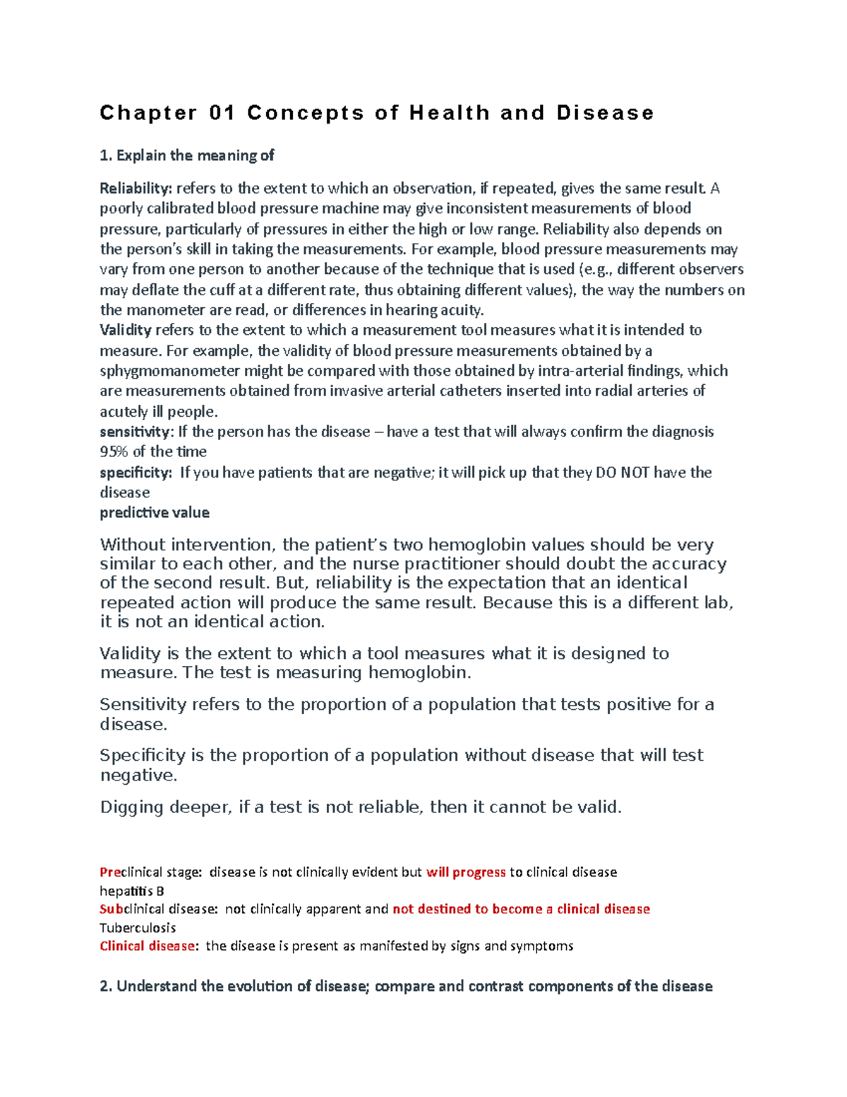 Chapter 01 Concepts of Health and Disease Outline - Chapter 01 Concepts ...