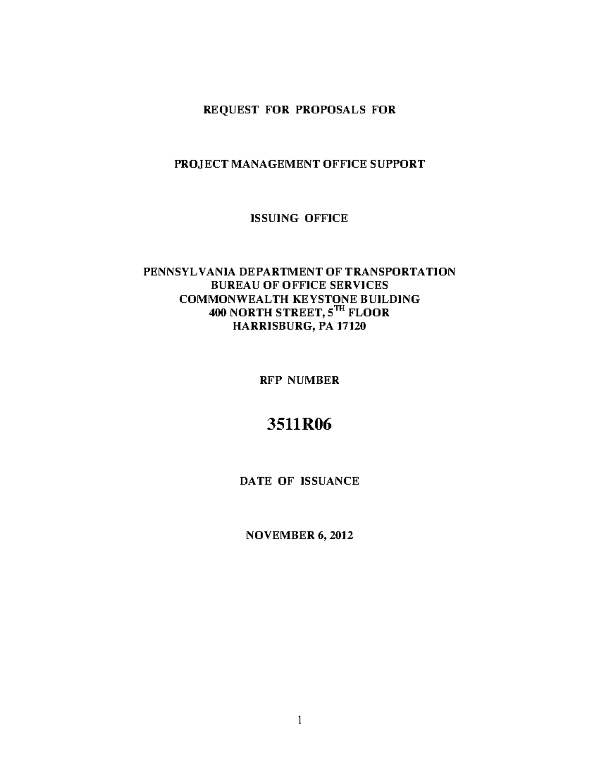 RFP 3511R06 for Project Management Office Support - Studocu