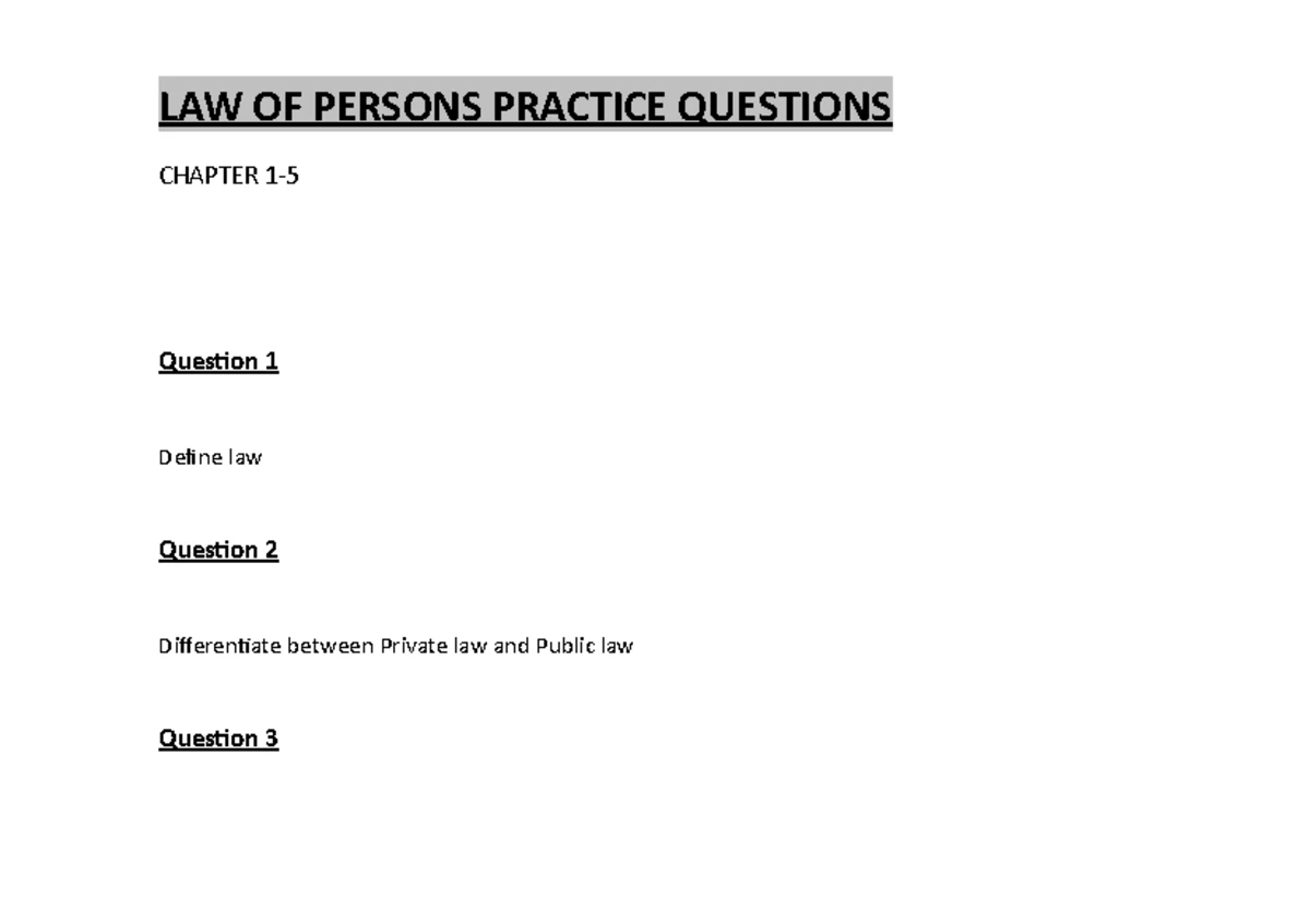 LT1 - Overview of Legal Persons and Rights Explained - Studocu