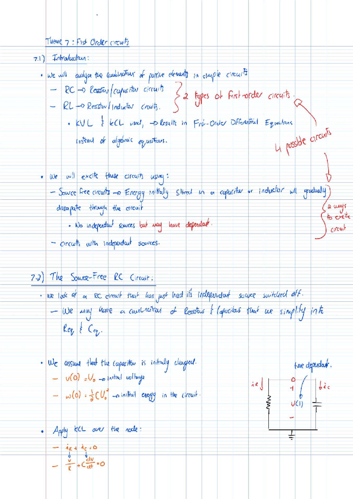 EIR 211: Theme 7 - First Order Circuits Overview and Analysis - Studocu