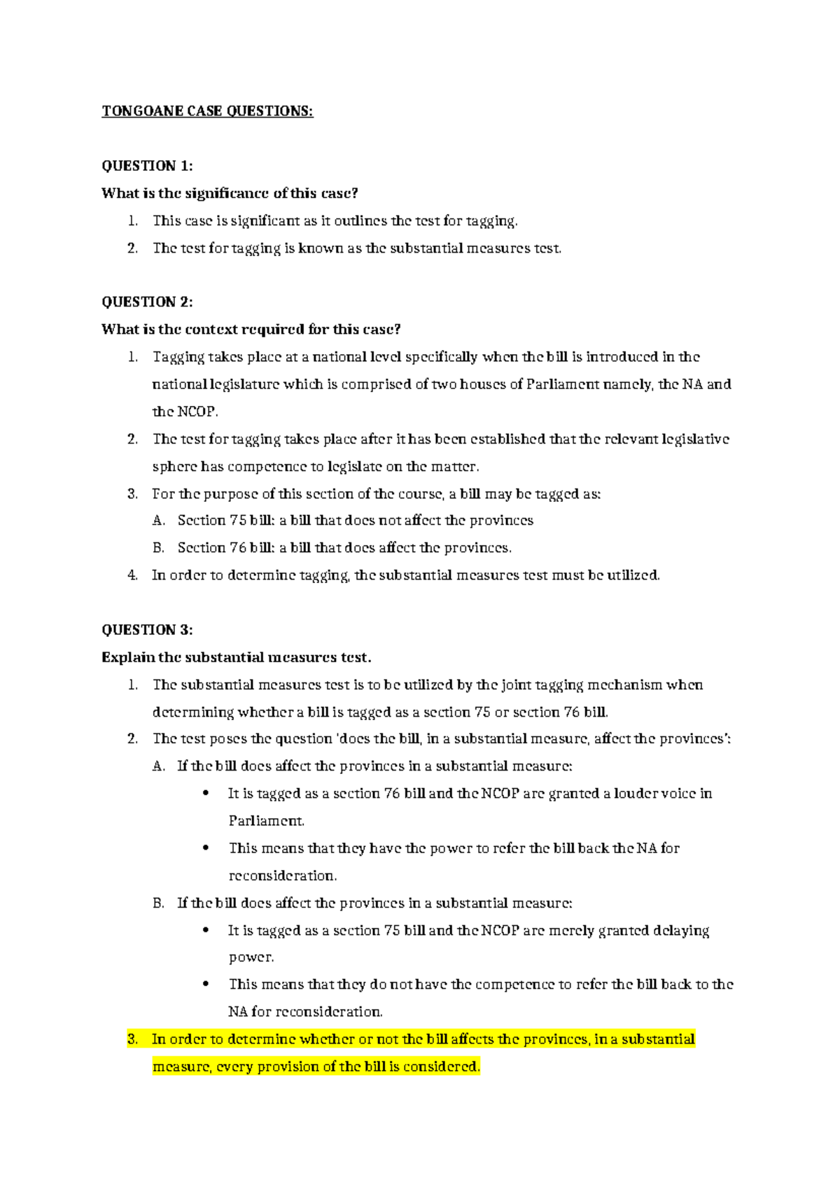 Tongoane Case Analysis: Significance, Context, & Tests Explained - Studocu