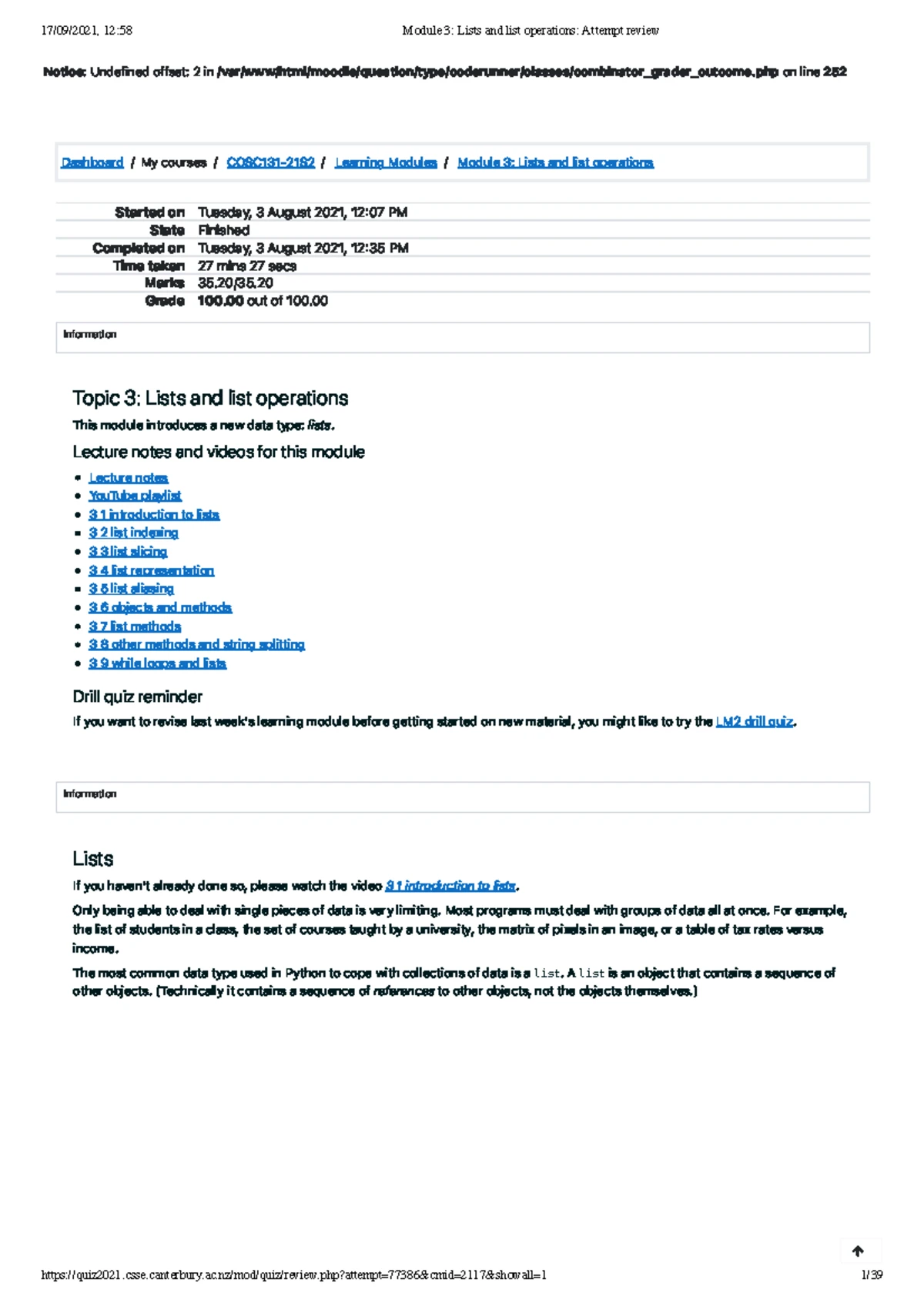 COSC131 Module 2 Notes - Module 2 Notes: - IDE = Integrated Development ...