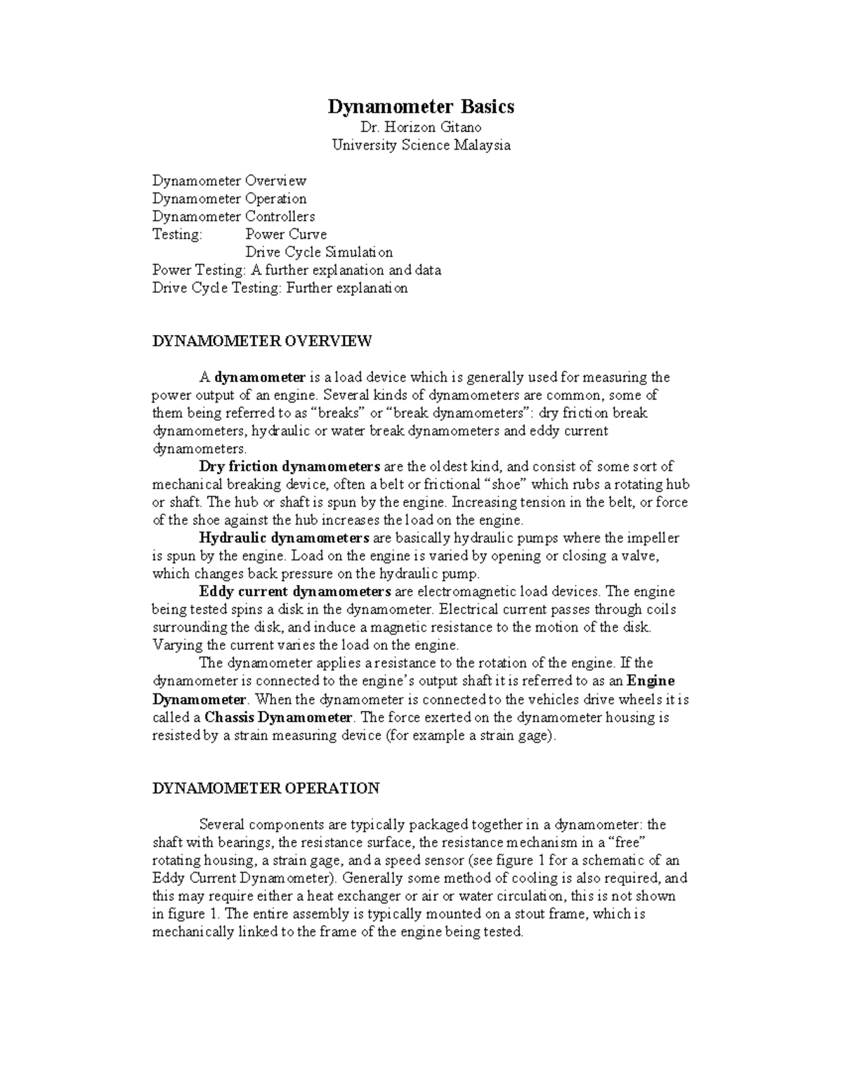 Dynamometer Basics: Overview, Operation, and Power Testing Insights ...
