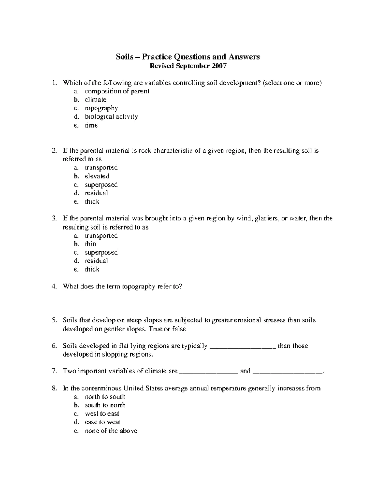 Soil 217 Test 3 2024 - Practice Questions and Key Concepts - Studocu