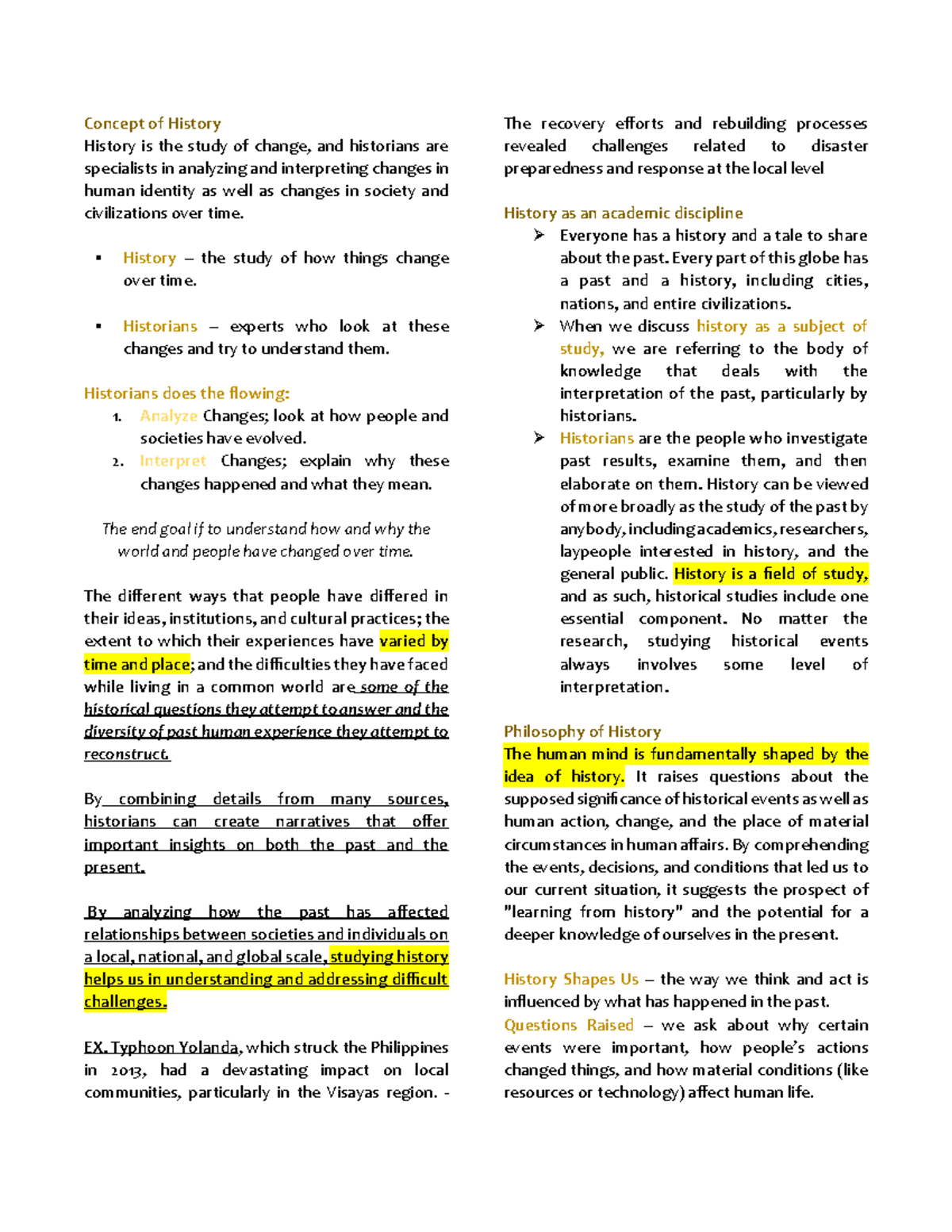 Understanding the Concept of History: An In-Depth Analysis - Studocu