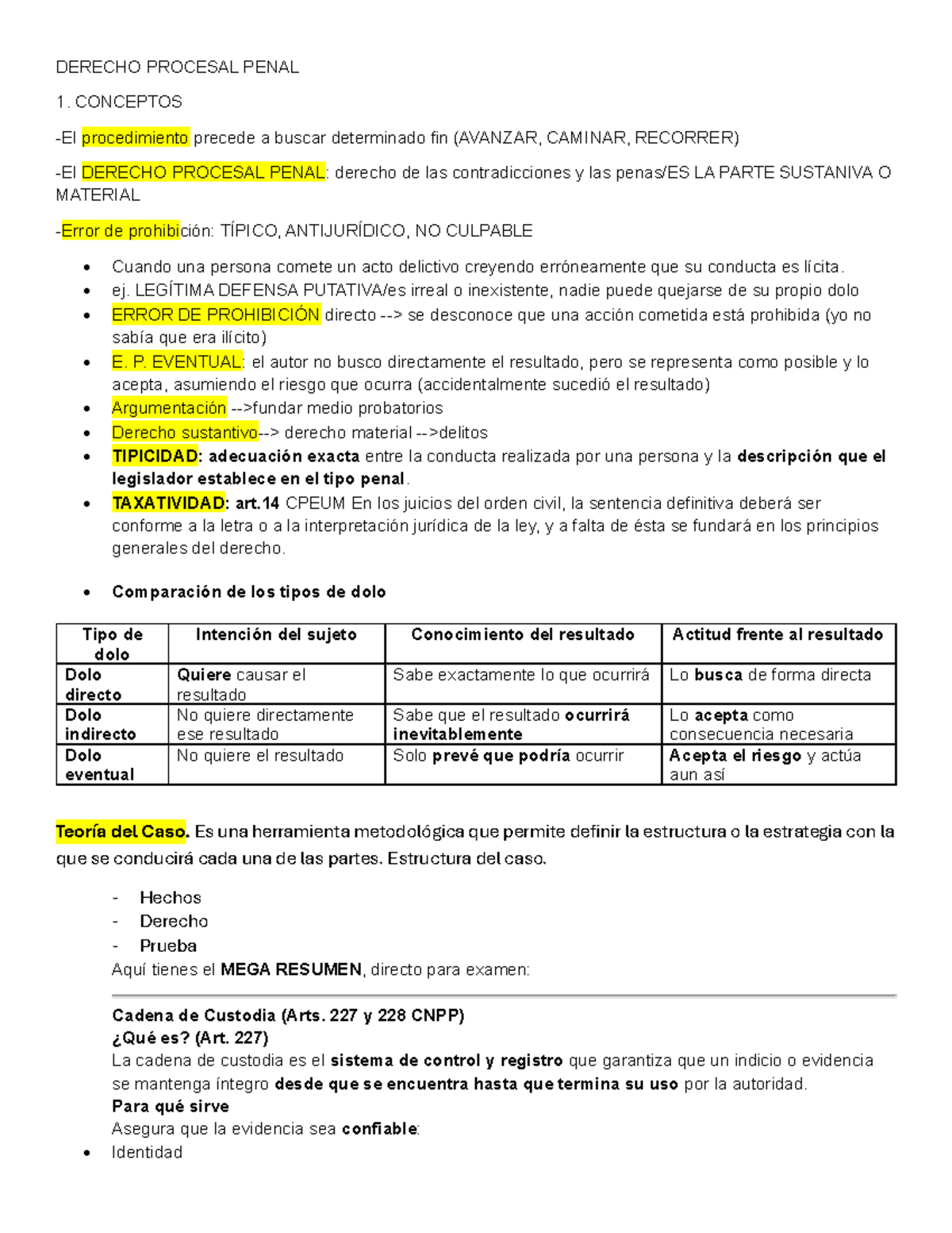 DERECHO PROCESAL PENAL 1: RESUMEN Y CLAVES PARA EXAMEN - Studocu