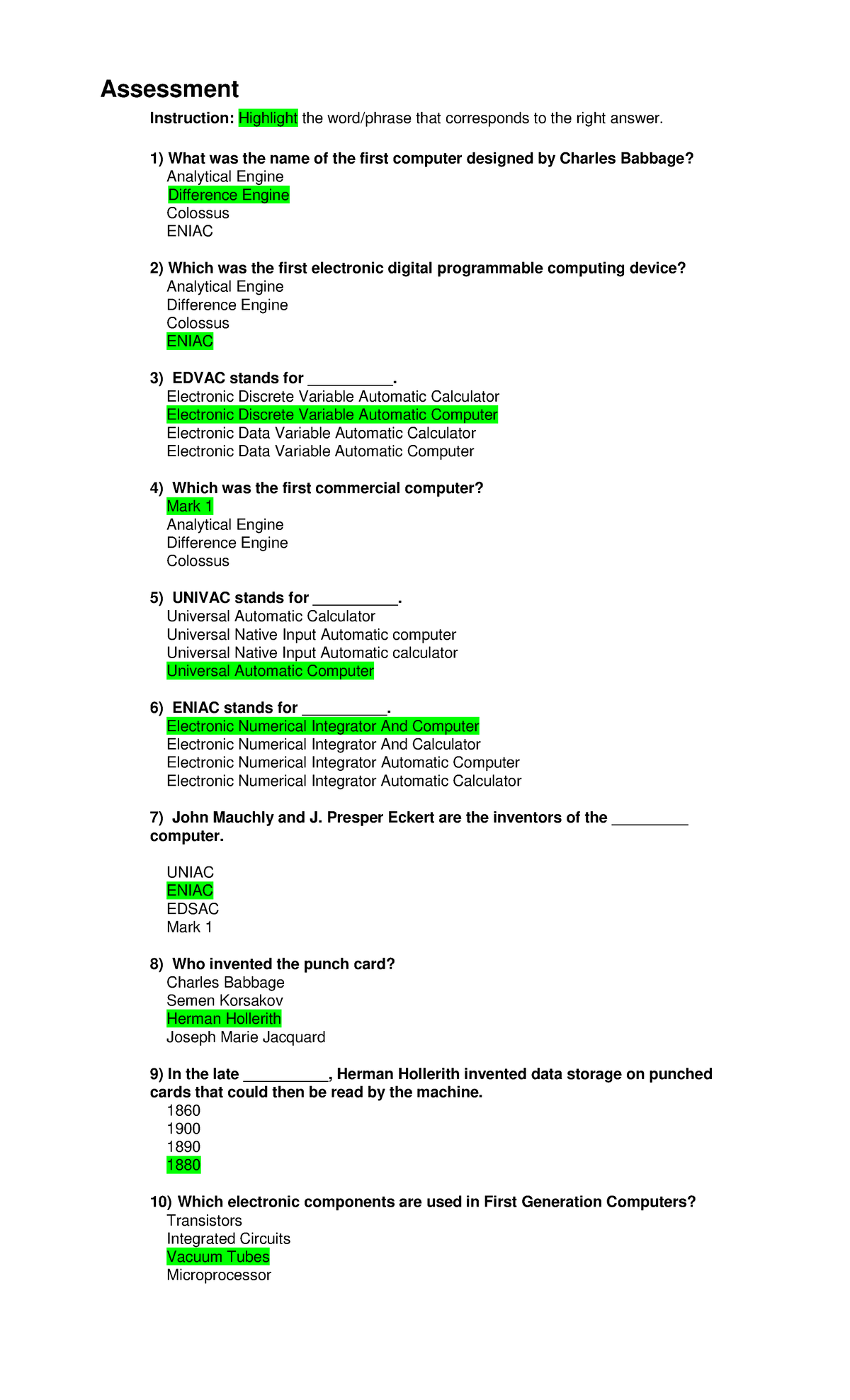 Cabotaje-Module 2 - History of Computer - Assessment Instruction ...
