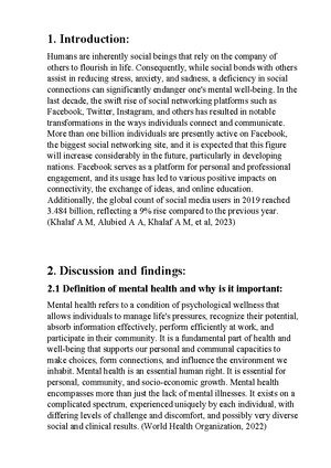 The impact of social media on mental health - HANOI UNIVERSITY ENGLISH ...