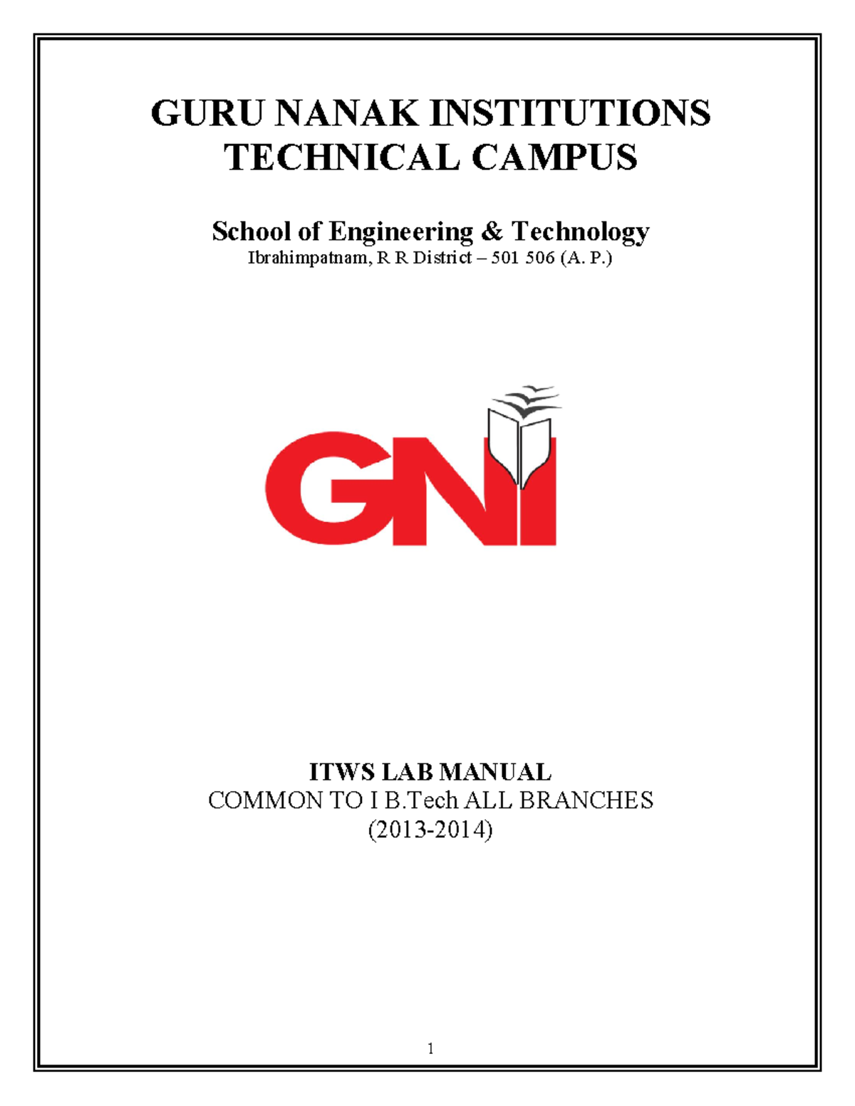 ITWS l AB Manual - Comprehensive Lecture Notes 1-50 - Studocu