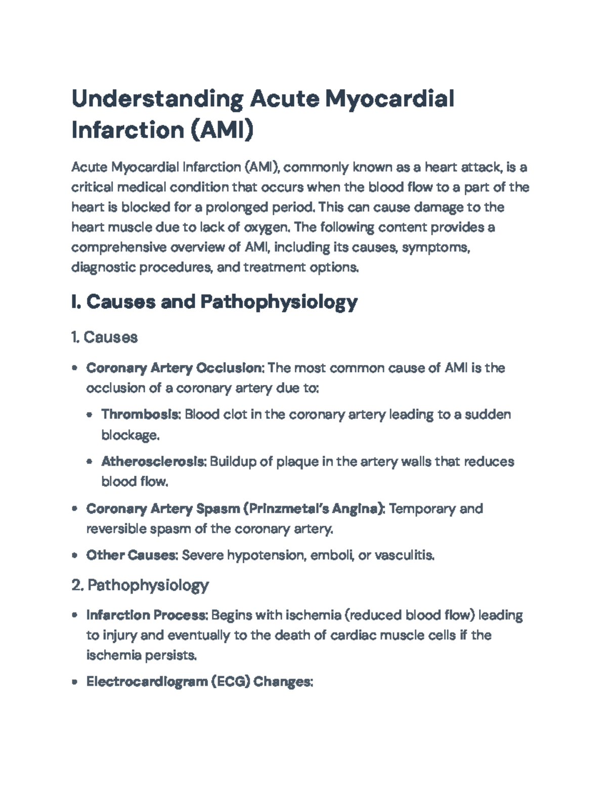 Acute Myocardial Infarction (AMI): Overview of Causes, Symptoms ...