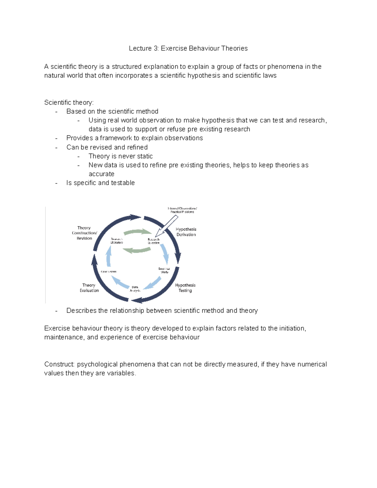 2276 Lecture 3: Theories of Exercise Behavior Explained - Studocu