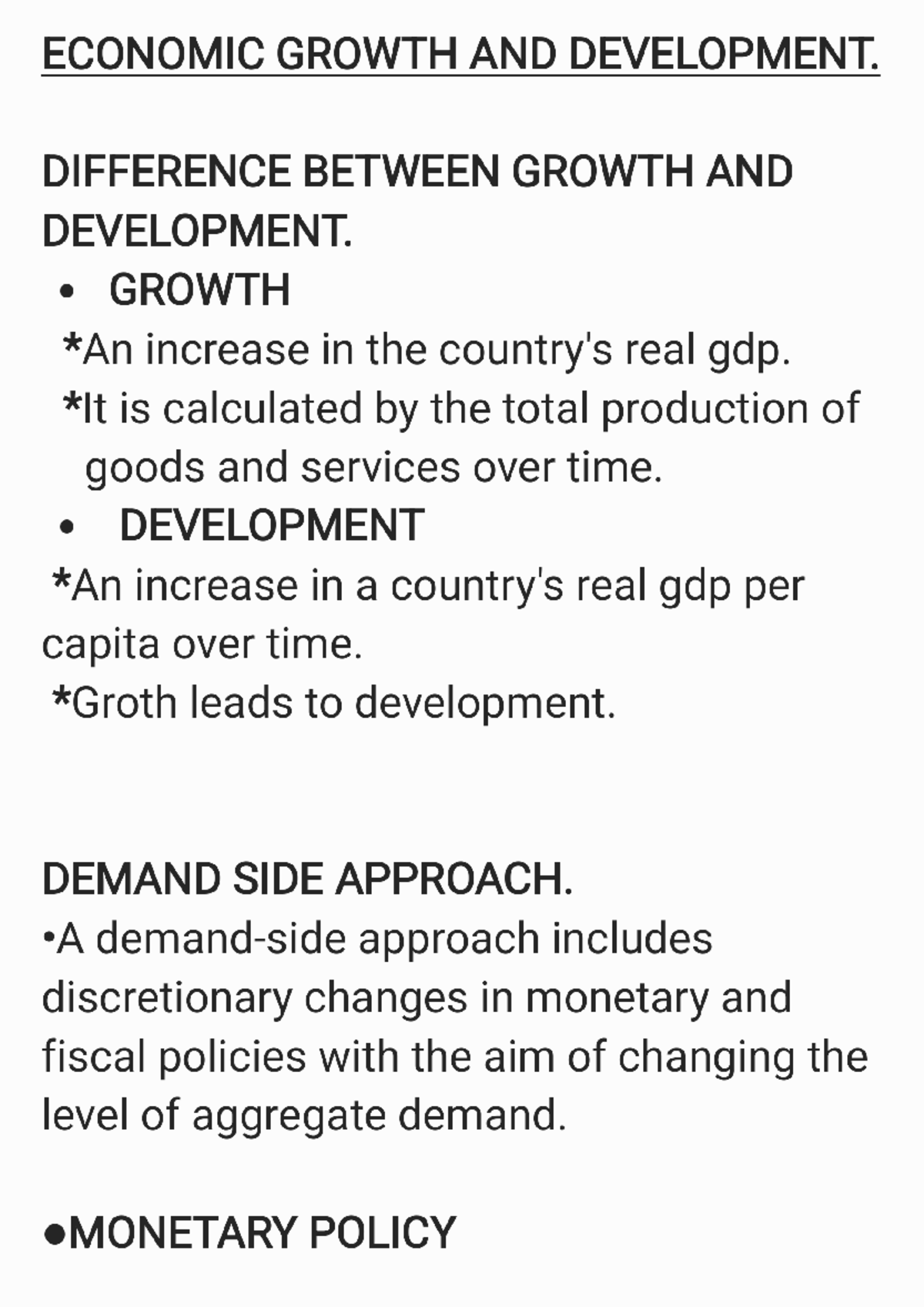 ECON 101: Economic Growth and Development - Part 1 Overview - Studocu