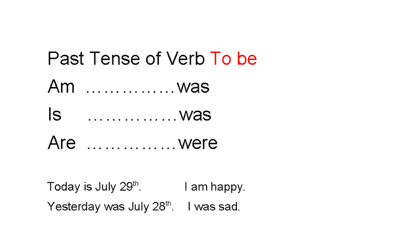 Past Tense of Verb 