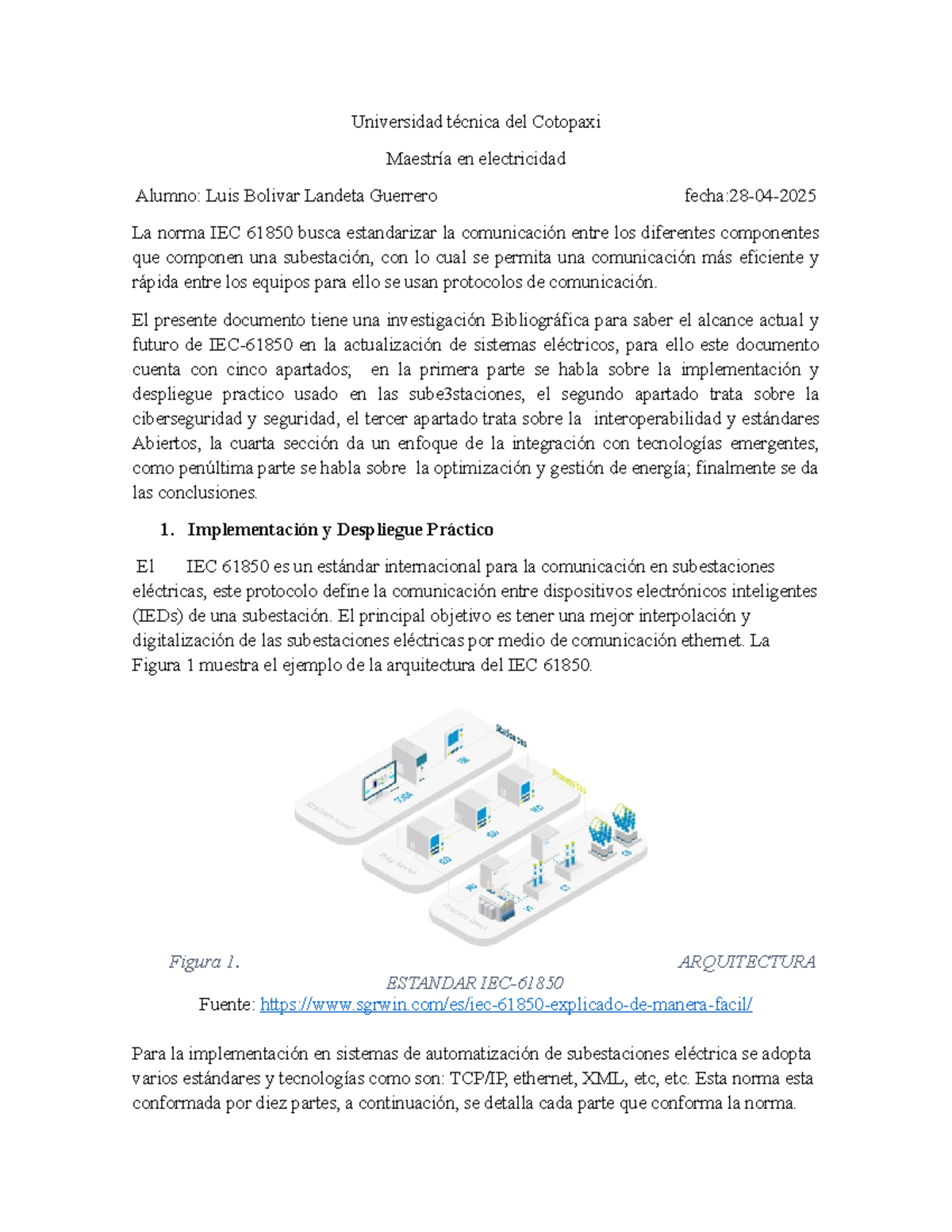 Resumen de la Norma IEC 61850 en Automatización de Subestaciones ...