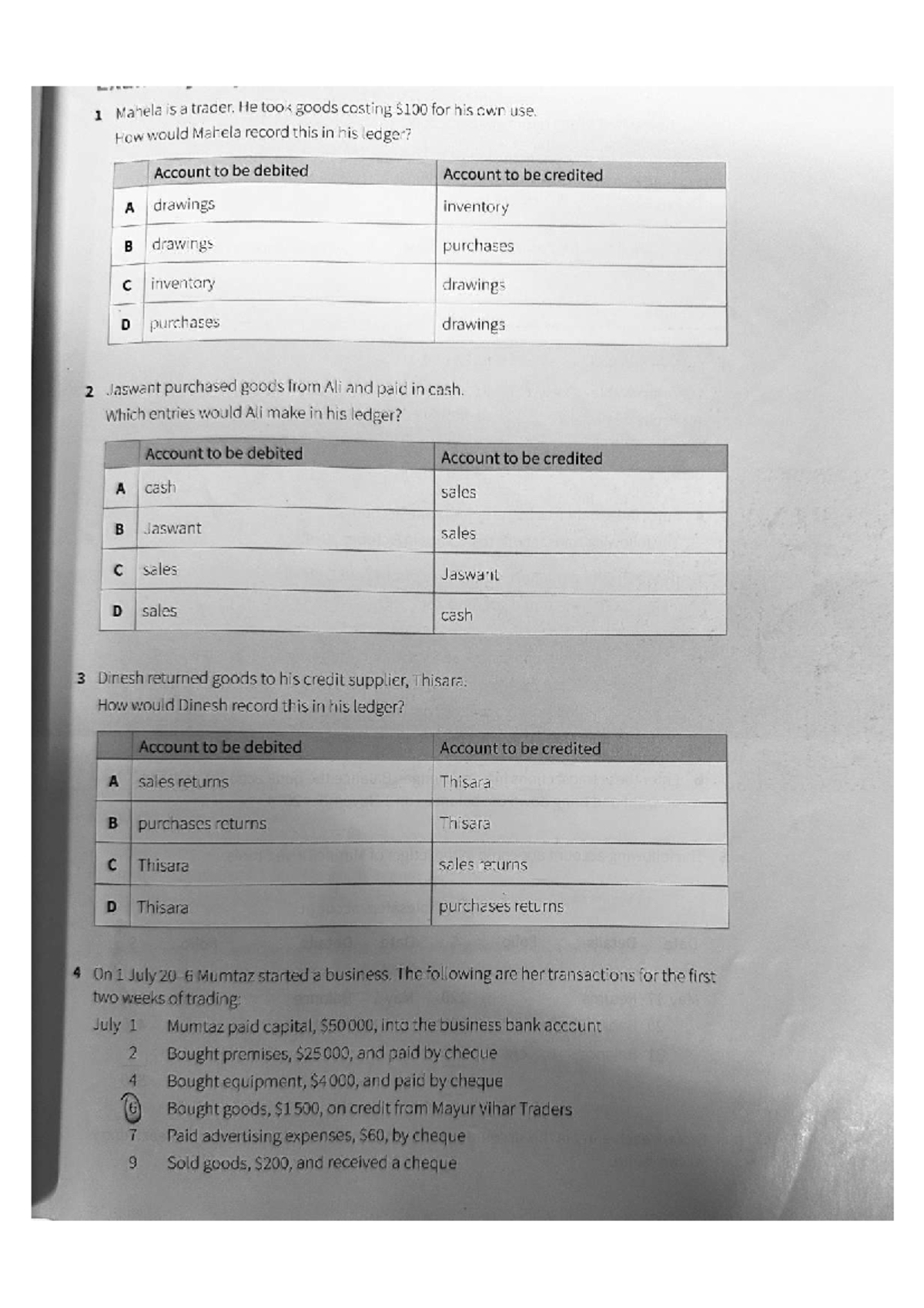 A1 - Ledger Entries and Trial Balance Preparation for Traders - Studocu