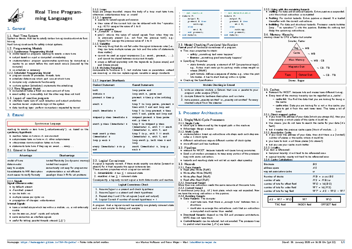 Real Time Programming Languages: Key Concepts and Models Overview - Studocu