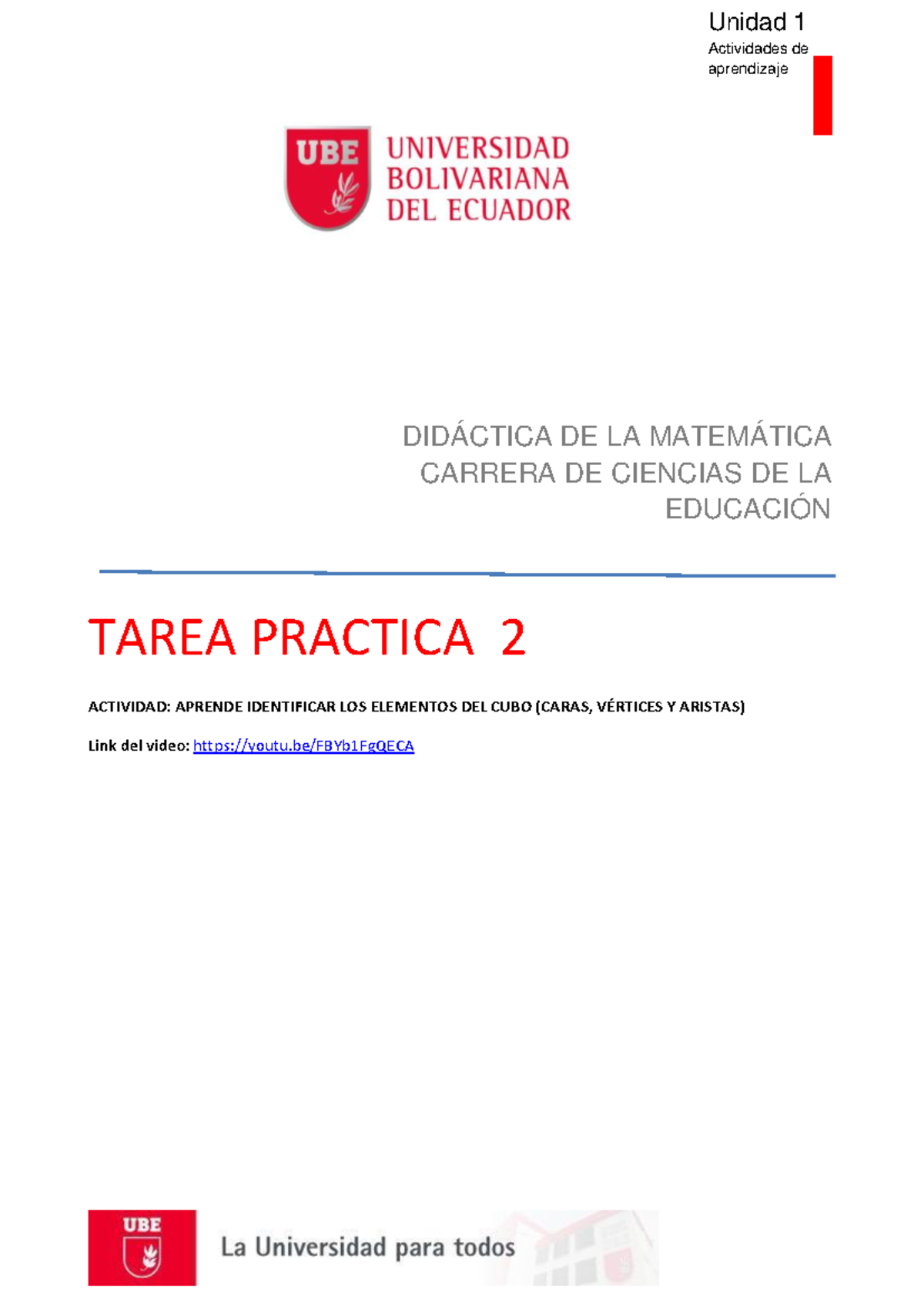 Tarea Práctica matematica 2 - Matemática - Unidad 1 Actividades de ...
