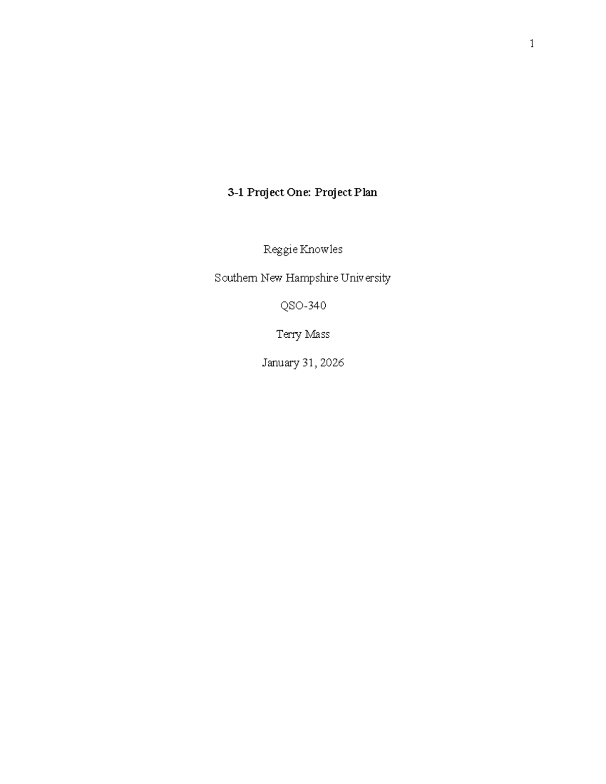 3-1 Project One: Comprehensive Project Plan for XYZ Financial - Studocu