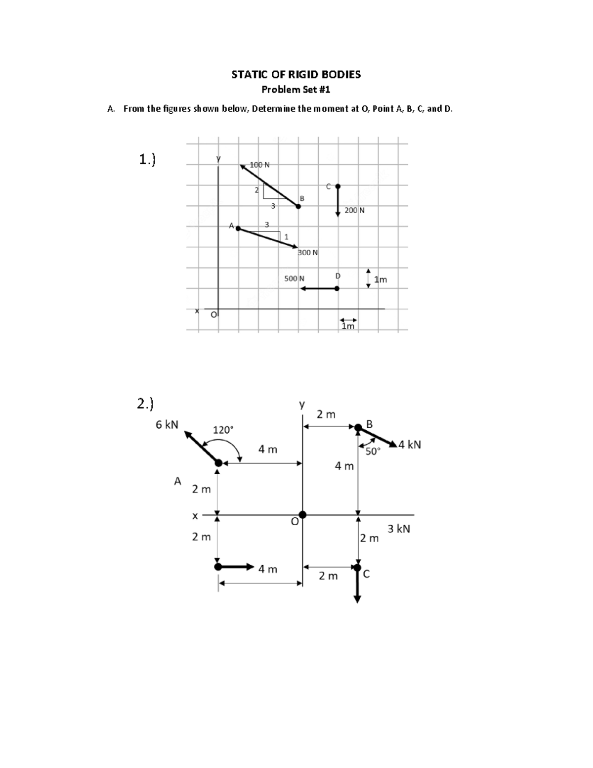 Problem-Set-1 - Sample problems - civil engineer - STATIC OF RIGID ...