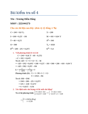 [Solved] Cu 1 5 im Th trng hng ha v tin t ca mt nn kinh t ng c m t nh ...
