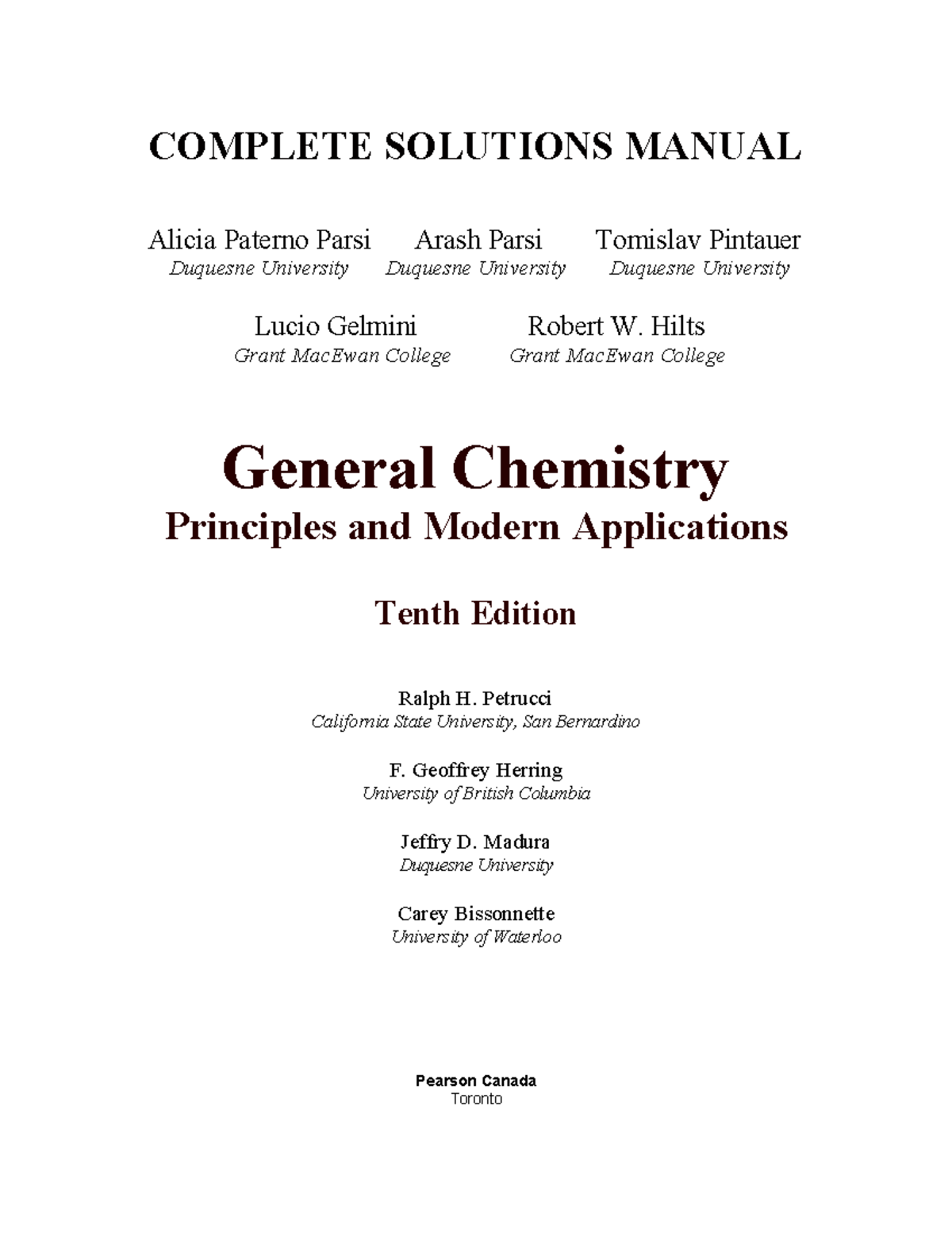 General Chemistry 10e Complete Solutions Manual (CSM) - Studocu