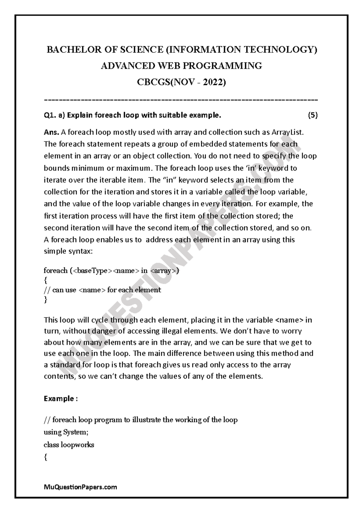 Advanced Web Programming (IT) - Nov 2022 Exam Solutions - Studocu
