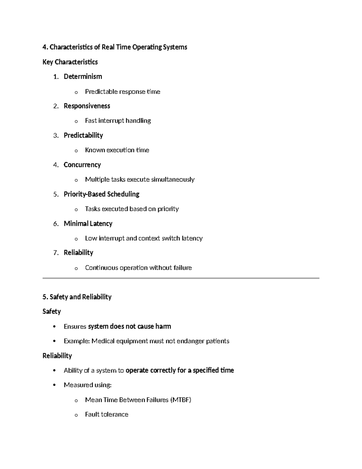 REAL TIME Operating System (RTOS) Characteristics and Scheduling - Studocu