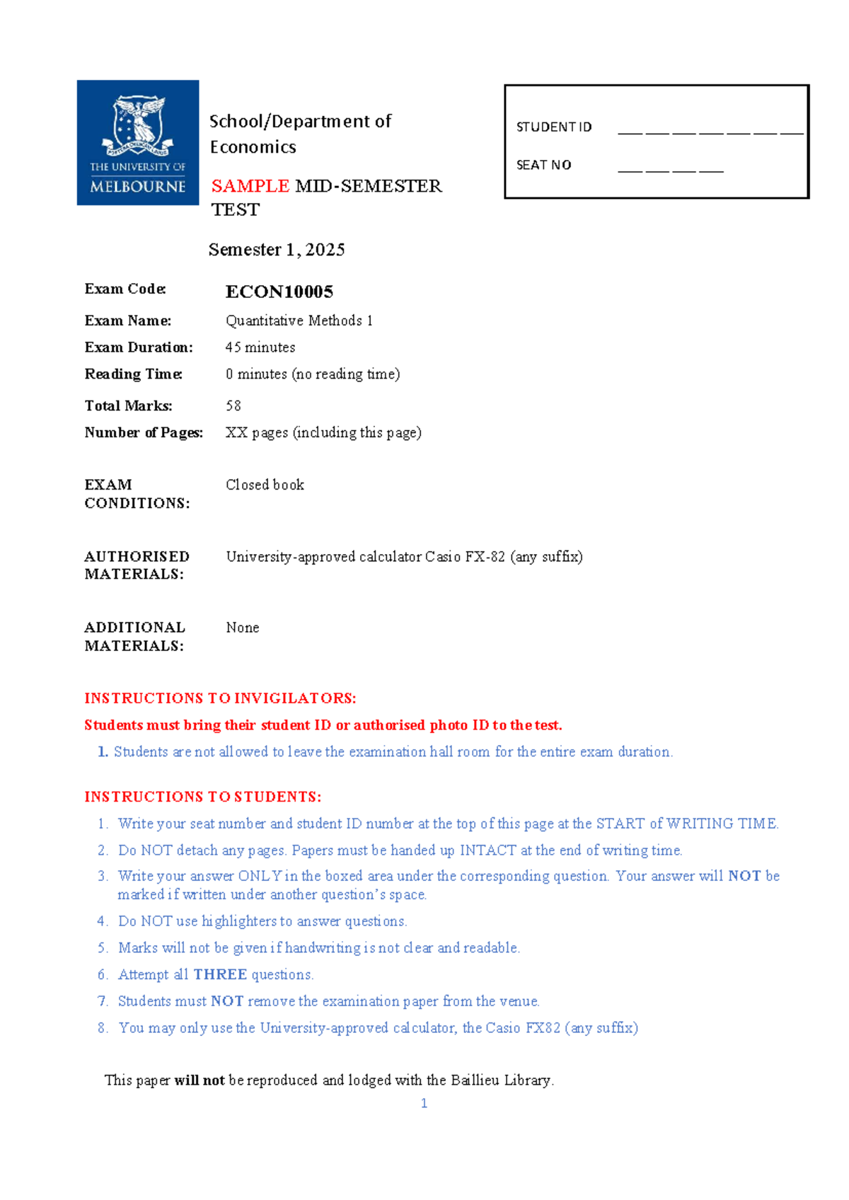 QM1 MST 2025S1 practice test on quantitative methods 1 - Studocu