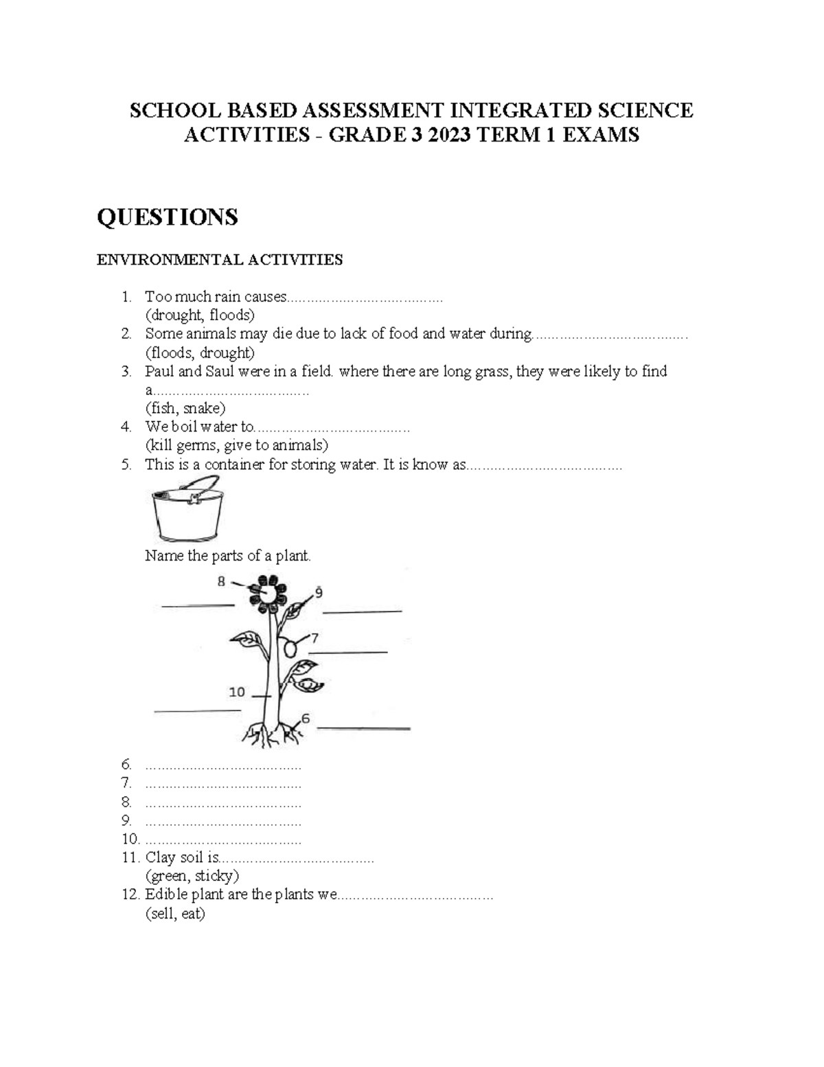 School Based Assessment Integrated Science Activities - SCHOOL BASED ...