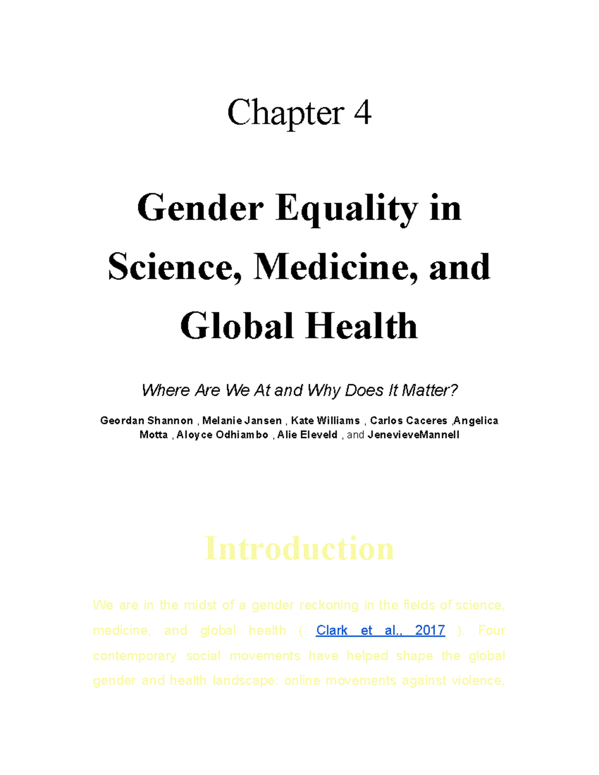 Chapter 4: Gender Equality in Science, Medicine, and Global Health ...
