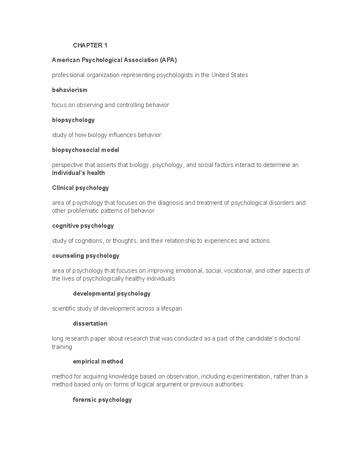 Chapter 1 -6 Vocab - Lecture notes 1-6 - CHAPTER 1 American ...