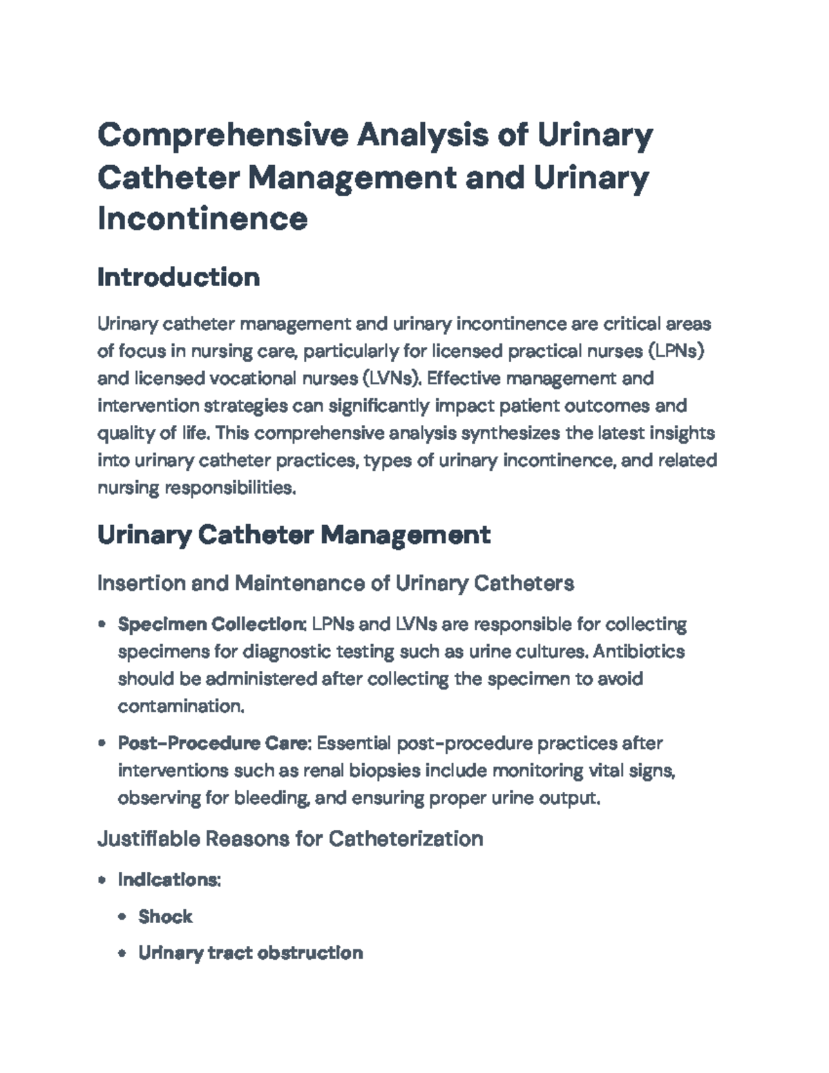 Effective Management of Urinary Catheter & Incontinence Care for LPNs ...