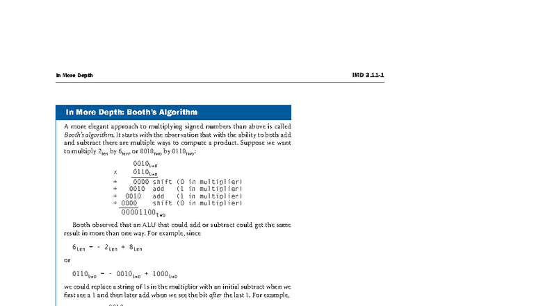 IMD3 - Booth's Algorithm: Efficient Multiplication of Signed Numbers ...