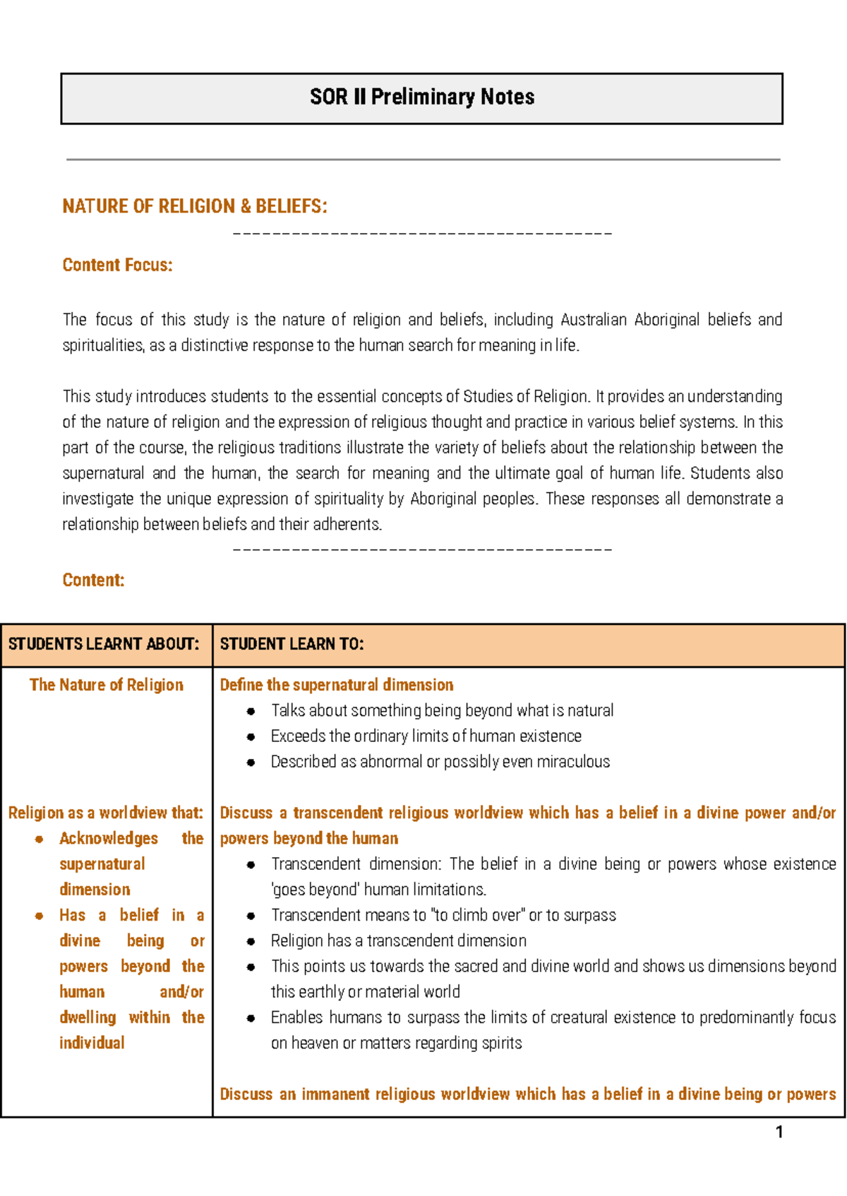 SOR 2 Notes ( Year 11 ) - ./... - 1 SOR II Preliminary Notes NATURE OF ...