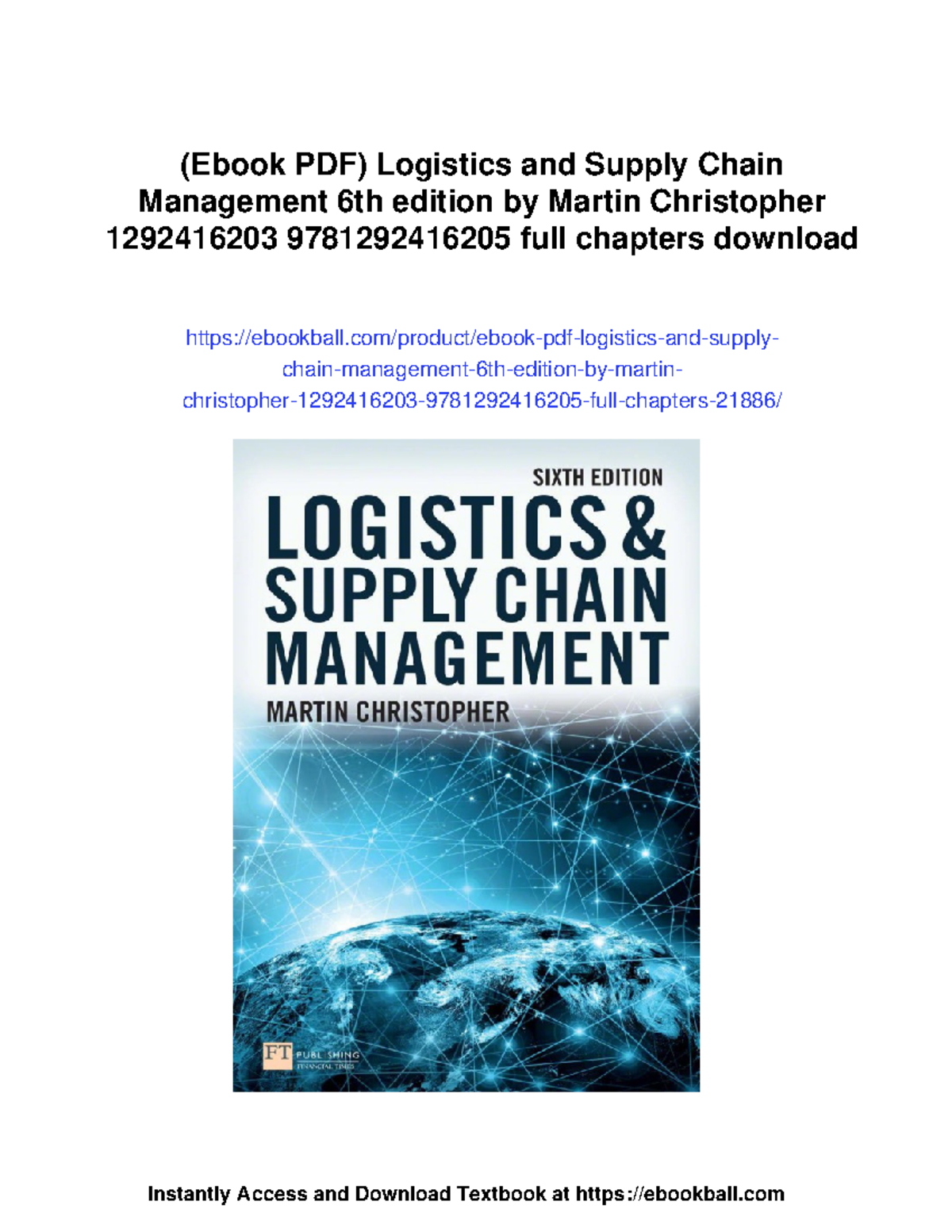 Supply Chain Management Handbook: 1st Edition by Kuldeepak Singh (PDF ...