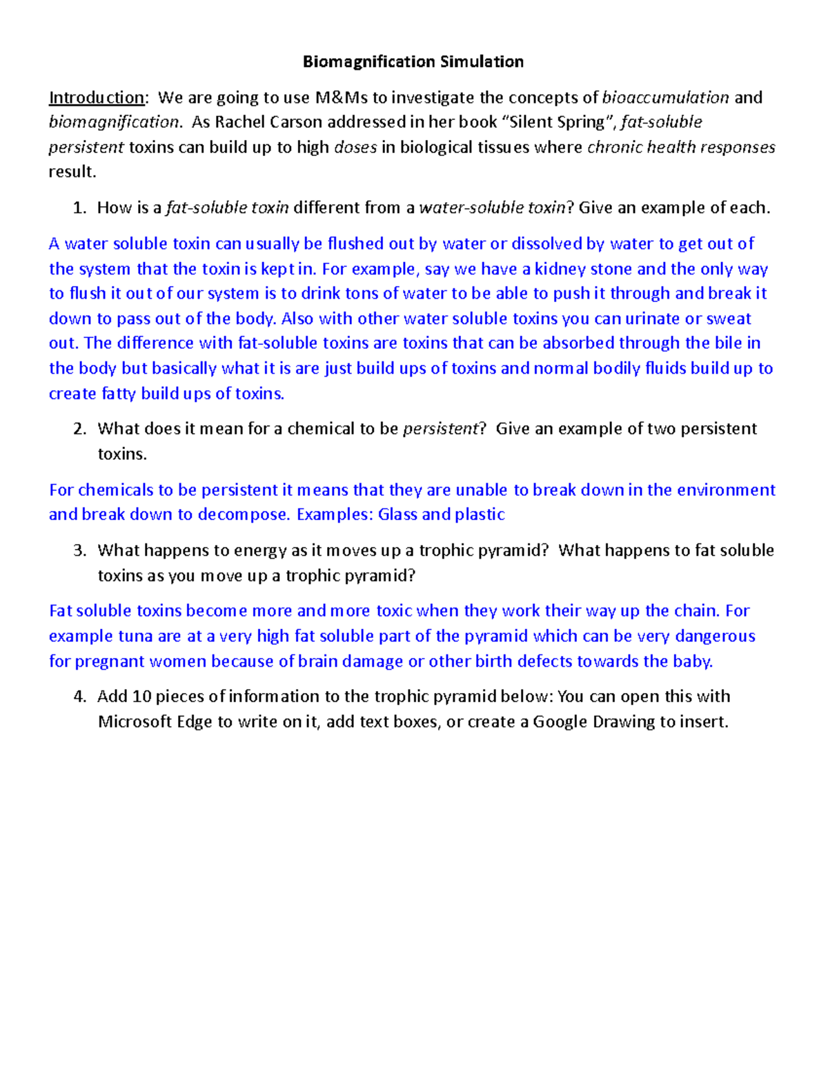 Biomagnification Simulation: Understanding Bioaccumulation Effects ...