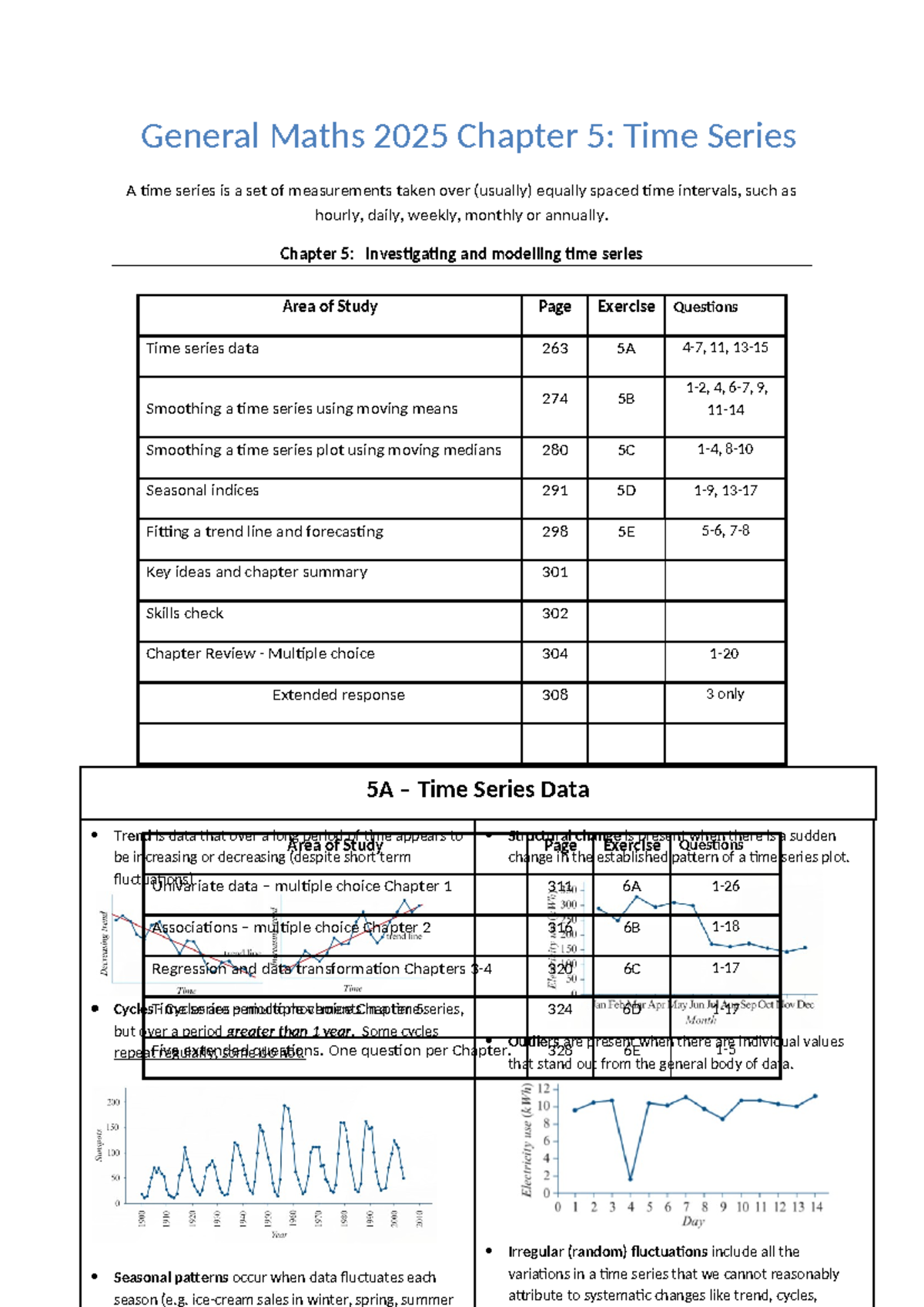 Chapter 5: Time Series Notes for General Maths 2025 - Studocu