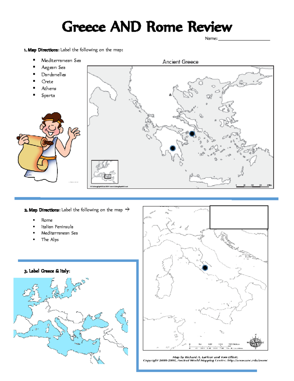 GR Review - informational - Greece AND Rome Review Name