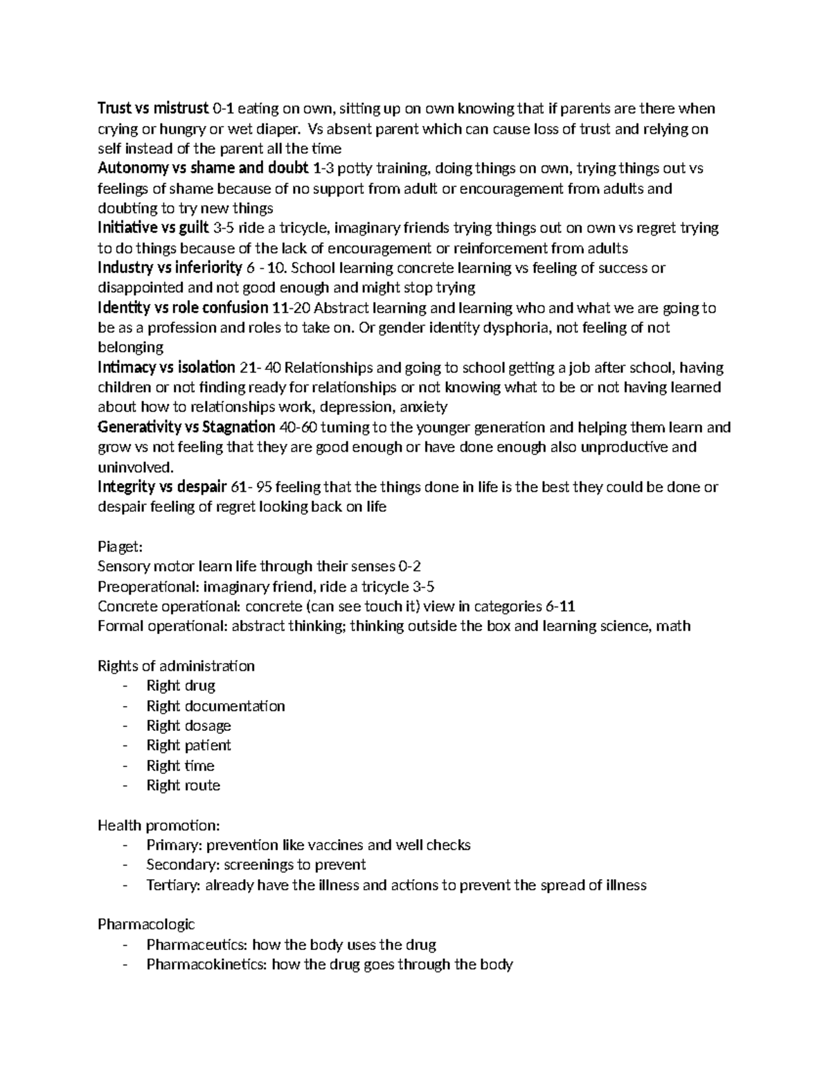 NURS 101: Comprehensive Final Exam Study Guide on Human Development ...