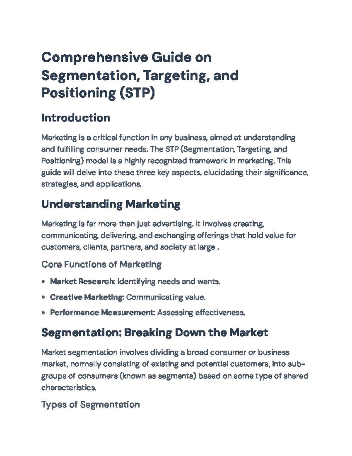 STP Framework: Comprehensive Guide to Segmentation, Targeting ...