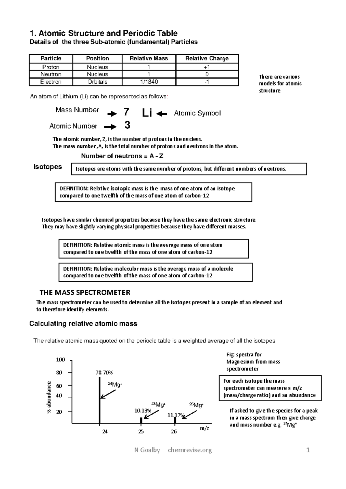 1. Edexcel Atomic Structure & Periodic Table Overview - Studocu