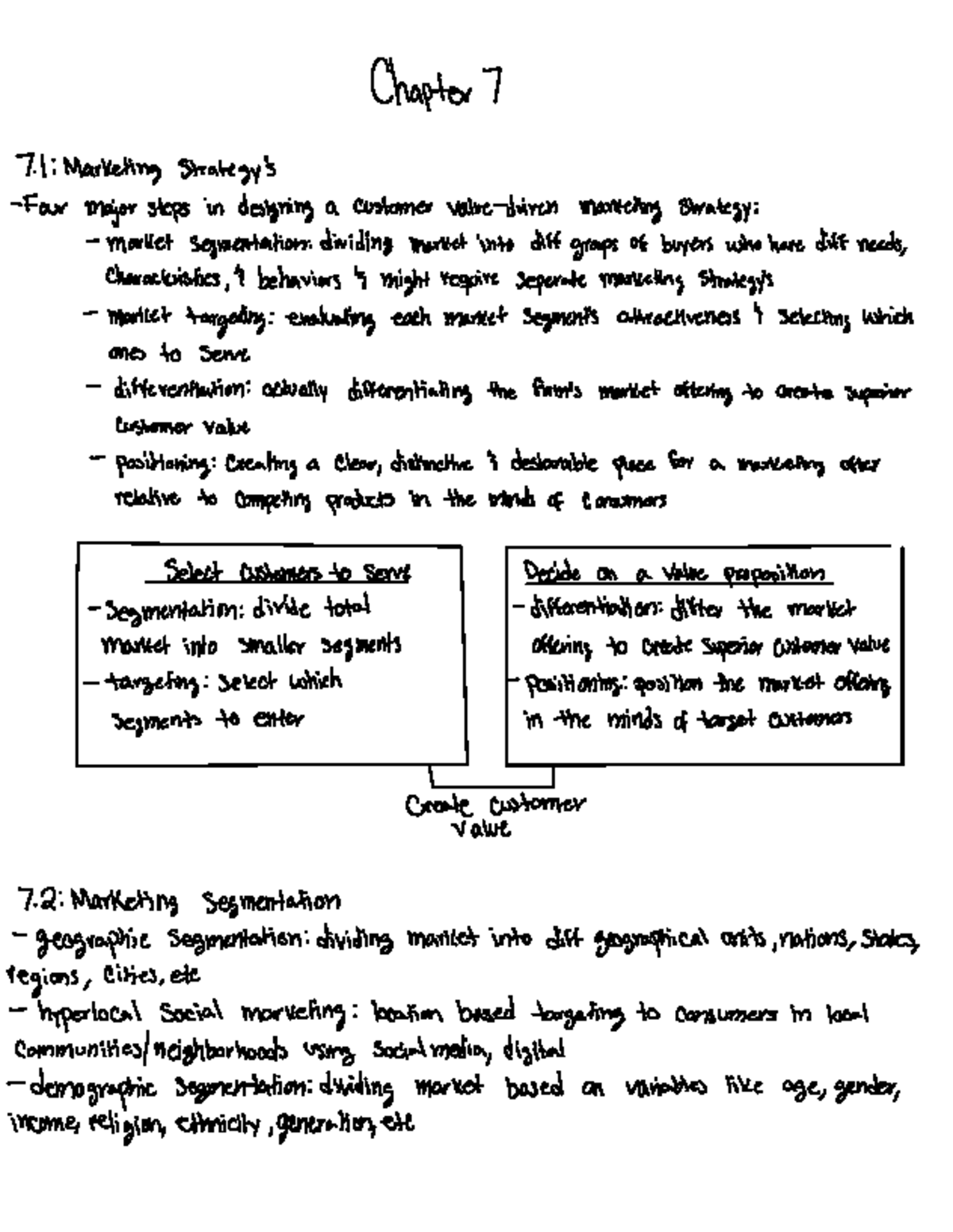 Chapter 7 Notes: Designing a Customer Marketing Strategy - Studocu