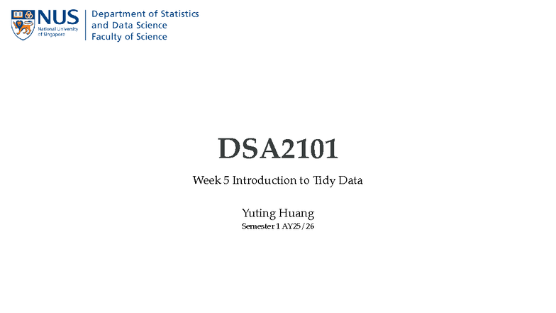 Week5 tidy data part1 - lecture notes python - DSA Week 5 Introduction ...