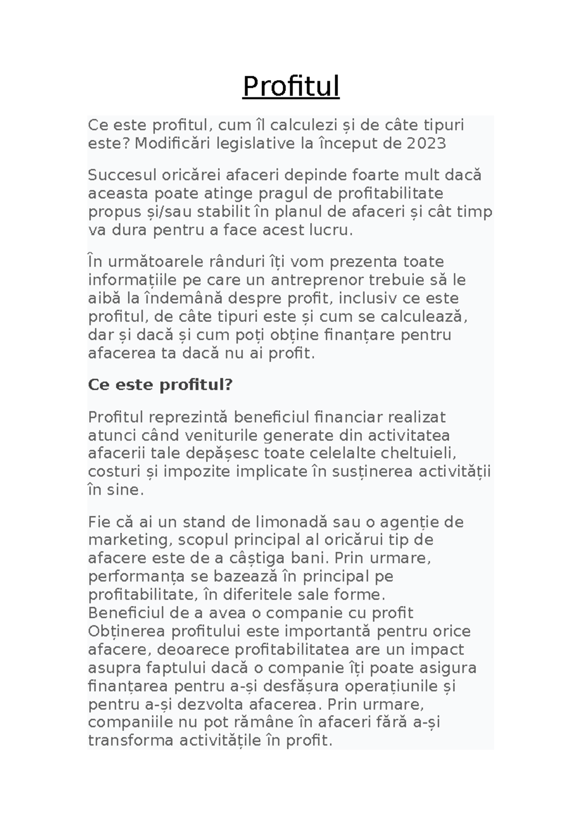 Profitul - fadsfsaf - Profitul Ce este profitul, cum îl calculezi și de ...