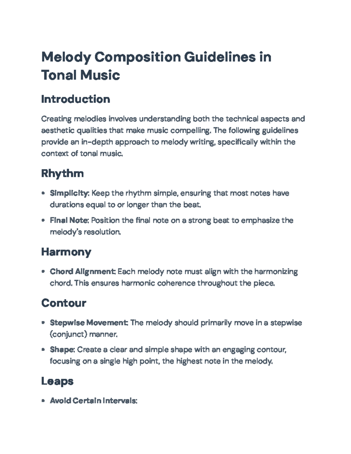 Melody Composition Guidelines in Tonal Music: Techniques and Tips ...