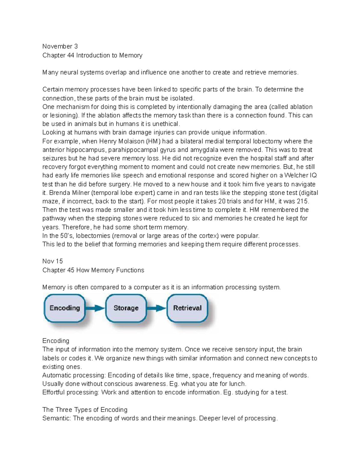Unit 3 Readings: Memory Processes and Conditioning Techniques - Studocu