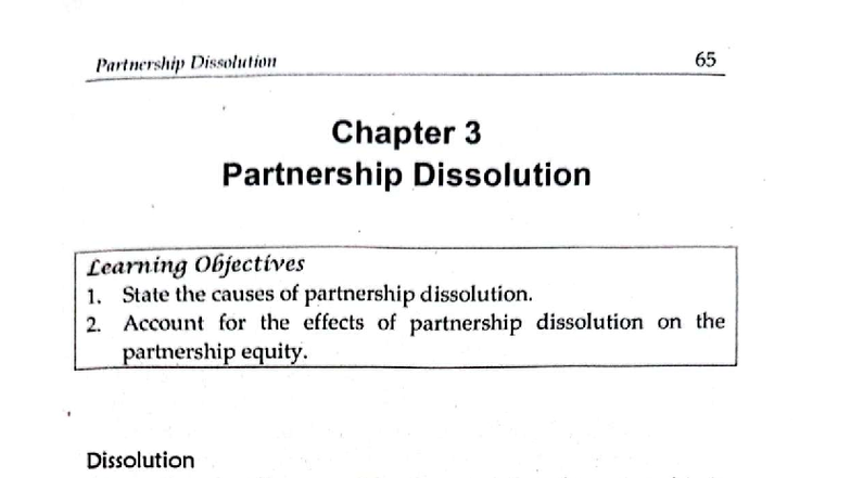 Partnership Dissolution: Key Concepts and Accounting Methods (65) - Studocu